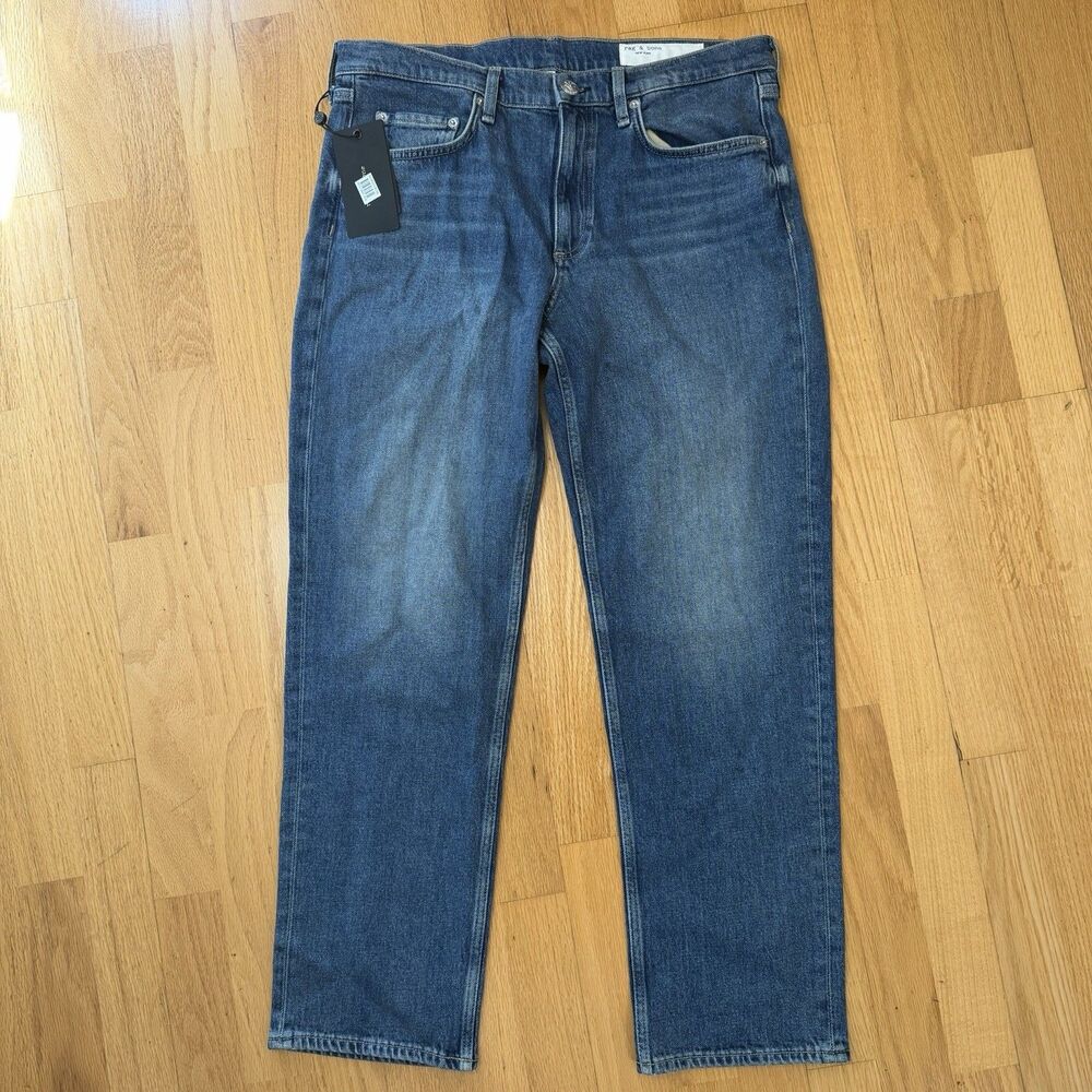 rag & bone NWT $278 Harlow Low-Rise Straight Ankle Jeans VTG Stretch Easton 33
